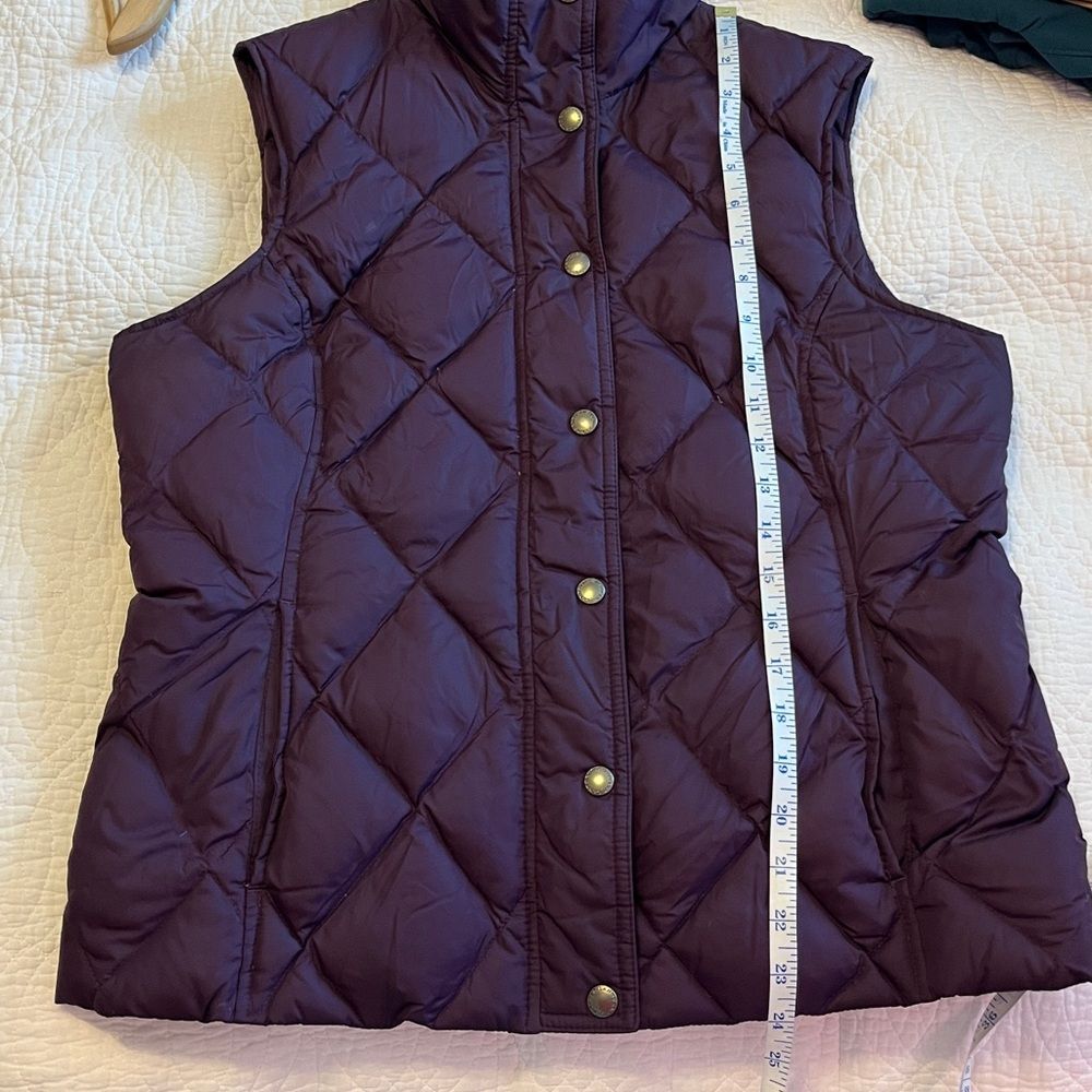 Lands End Goose Down Quilted Puffer Vest Purple Small Gorpcore Cabincore Winter - Picture 5 of 7
